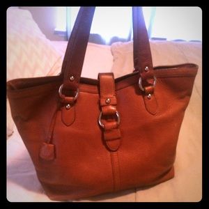 Large banana republic leather tote - rich brown